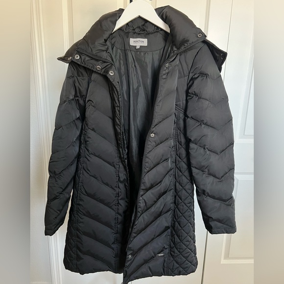 Kenneth Cole Reaction Jackets & Coats | Faux-Fur-Trim Down Chevron Puffer Coat - Picture 3 of 4